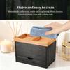 Bathroom Storage Box Wooden Tampon Box with Lid and Drawer 3 Compartment Feminine Product Organizer for Bathroom Countertops