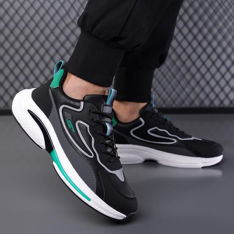 Spring and Autumn 2026 New Style Fashionable Leather Breathable Sports Shoes for Men's Outdoor Casual Light Walking