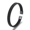 Men Vintage Black Bangle Stainless Steel Cuban Cuff Bracelets Hand Wristband Jewelry Friends Gifts Accessories