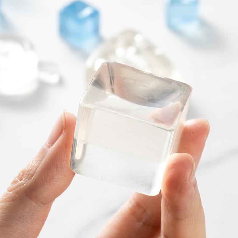 New Fidget Toy Mini Squishy Toys Mochi Ice Block Stress Ball Toy Kawaii Transparent Cube Cat Paw Fish Stress Relief Squeeze Toy