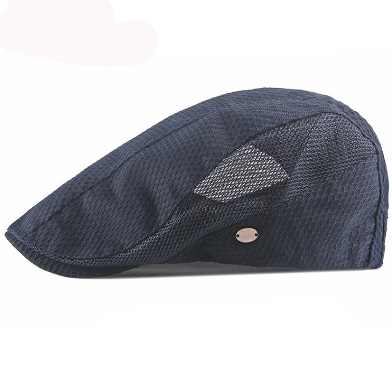 HT3209 New Beret Cap Summer Hat Men Women Berets Flat Cap Male Female Breathable Mesh Cap for Men Retro Artist Painter Beret Hat