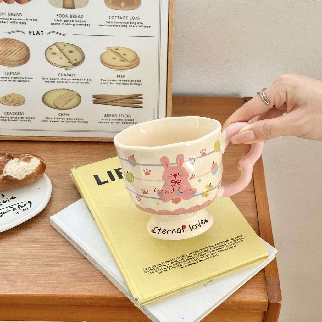 High Value Ceramic Mug Cute Couple Home Cup Breakfast Coffee Milk Water Cup Practical Birthday Gift