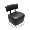 Movable Upholstered Low Stool with Wheeled Base Mobile Rolling Backrest Soft Seating