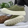 Unisex Winter Couple Snow Boots: Fashionable Thick Sole Lace-Up Casual Shoes with Plus Velvet for Women