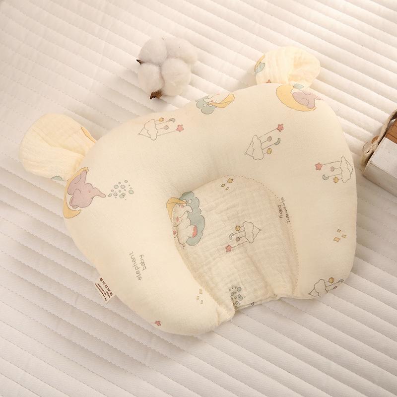 

Подушка для младенца U-образной формы из чистого хлопка: Против плагиоцефалии, Влаговпитывающий, Стирающийся, Против вздрагивания