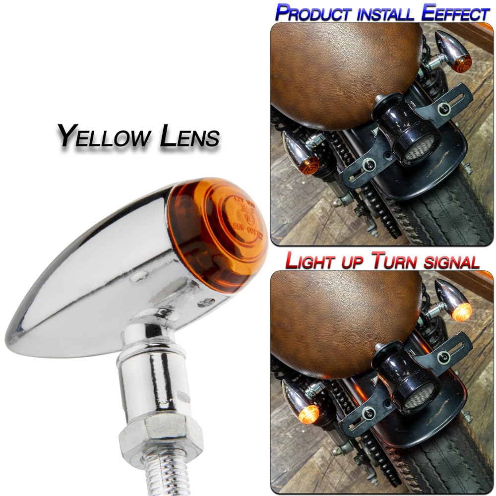 Beatus Bullet Mini Turn Signal, Screw Diameter 0.4 Inch (10 Mm), Motorcycle, Universal Custom