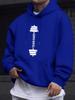 Fitness Dumbbell Theme Kids Hip Hop Sports Hooded Sweatshirt,vintage Dumbbell Text Graphic,comfy Loose Fit for Casual Sports Outing.