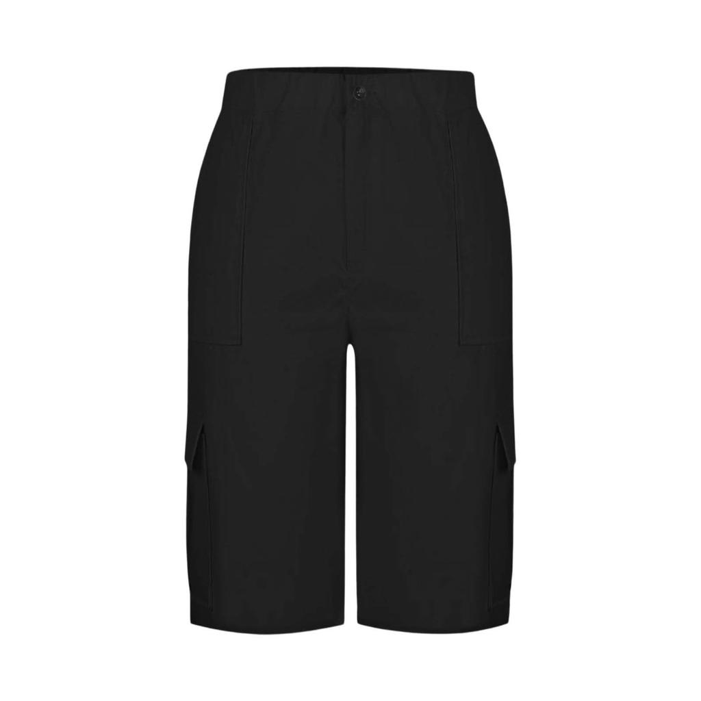 Women High Waist Cargo Shorts Loose Fit Knee Length Casual Utility Shorts with Multiple Pockets for Outdoor Wear
