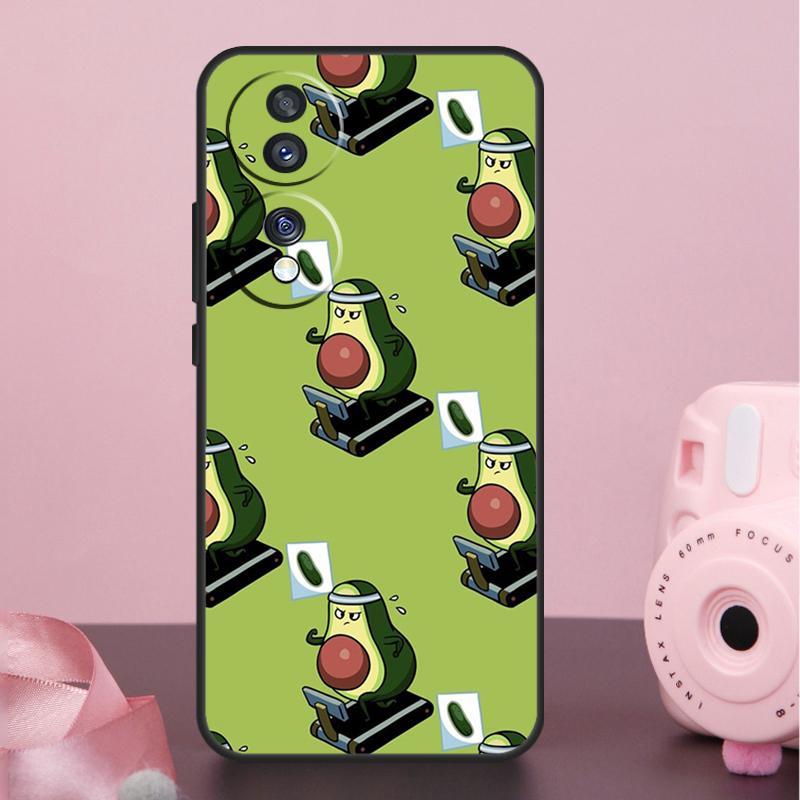 Cute Cartoon Avocado Fitness Case For Honor X9a X8a X7a X6a X7 X8 X9 X9b X8b Honor 10 50 70 90 Lite Magic 6 5 Pro Cover