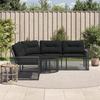 VidaXL Garden Sofa and Cushions and L-shaped Rattan Footrest, Outdoor Sofa, Outdoor Sofa In the Shape of 365893