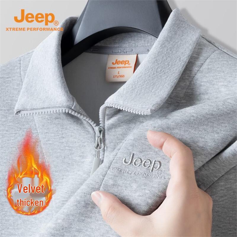 Jeep Men's Thermal Fleece Round Neck Sweatshirt