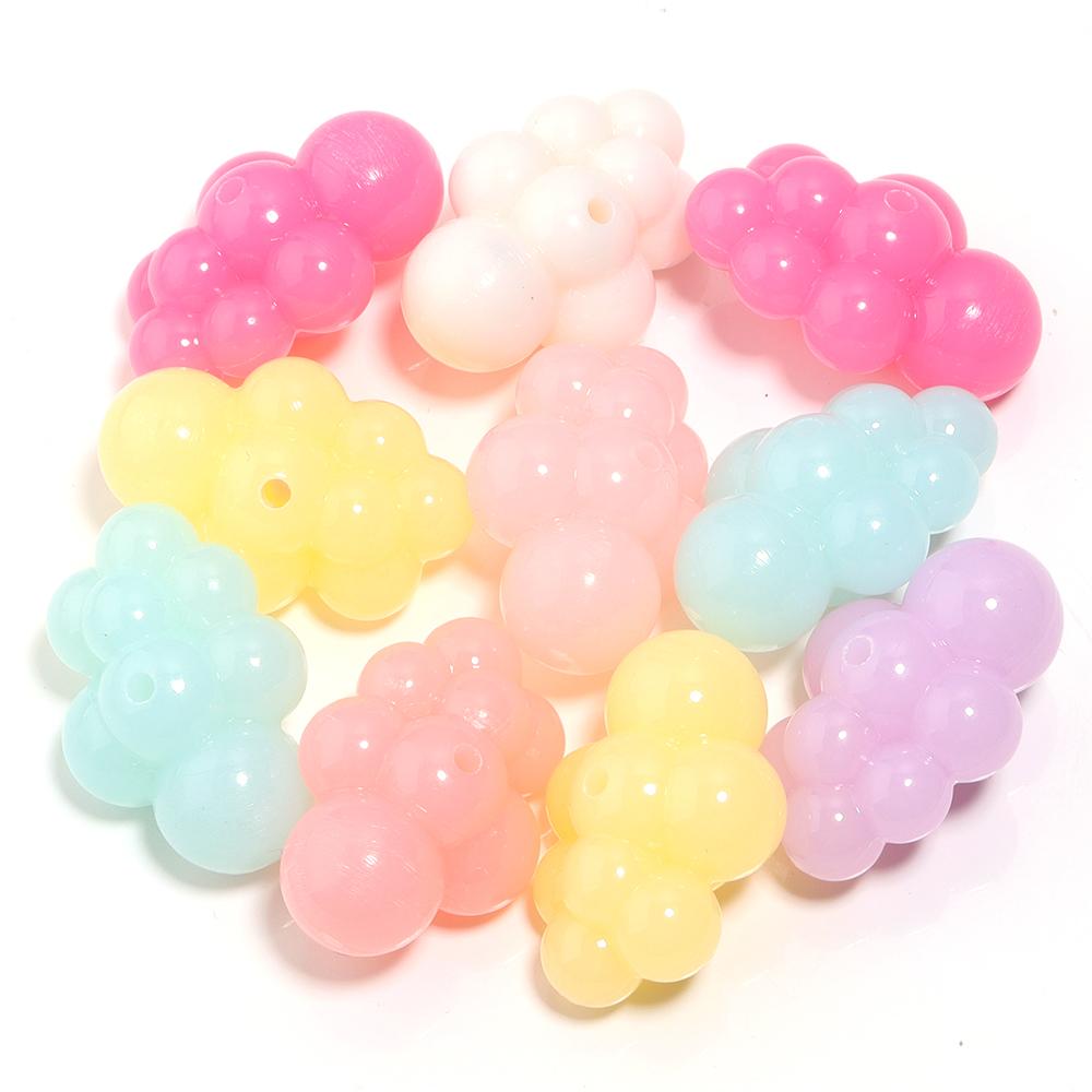 10/20 Stück Bonbonfarbene Acrylperlen Wolkenform Spacer Anhängerperle für DIY Handykette Armband Anhänger Perlen Zubehör