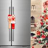 1 pár vánočních potahů na kliky lednice, design perníkového muže, látkové, kuchyňské potahy na kliky spotřebičů