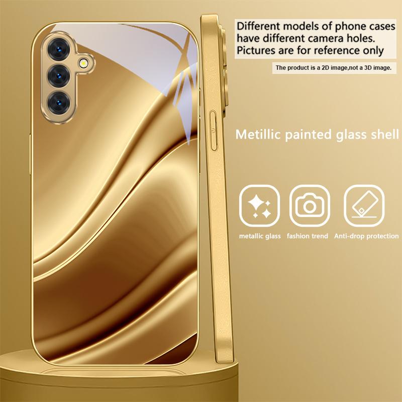 Golden horse sculpture For Samsung Galaxy S26 S20 FE S21 S22 S23 Plus S24 Ultra S25Ultra S21+ S22Plus Golden glass phone case