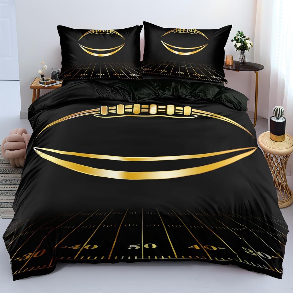 Rugby American Football Sports Quilt Cover Bedding 3D Printing Three-Piece Home Textile