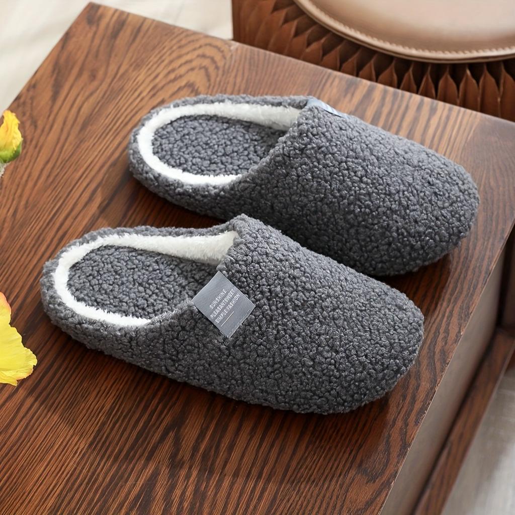 Home Slippers with Soft Sole, Simple, Lightweight, Fashionable, Furry, Elegant, College Style, Warm Slippers