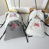 New Polka Dot Drawstring Bag Girls Sweet and Cute Bow Draw String Bag Jewelry Small Items Dustproof Bag Drawstring Bags