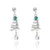 Trendy Green Christmas Tree Pendant Earrings for Women Sweet Cute Bowknot Colorful Zircon Tree Earrings Party Jewelry Gifts
