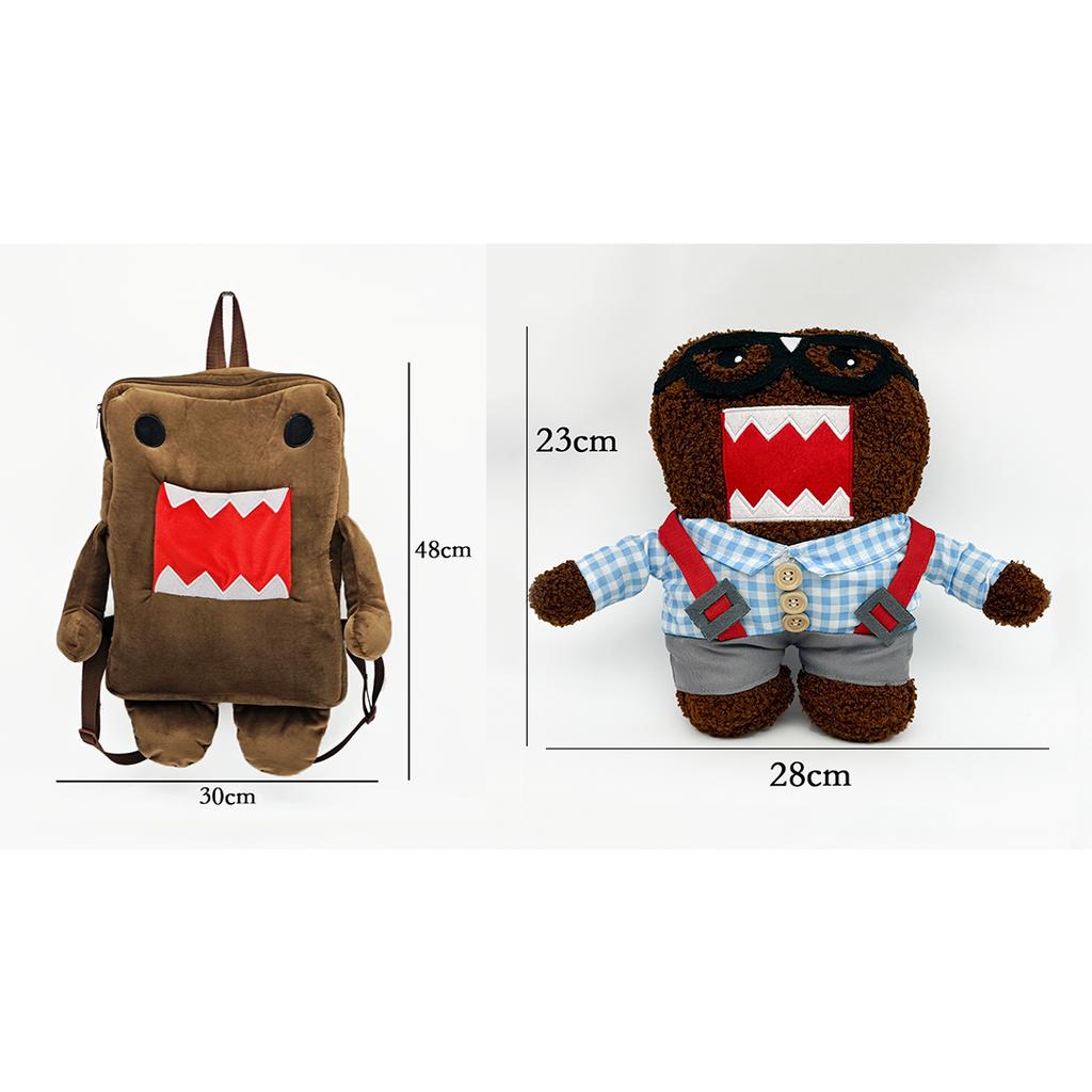 TreasuringU 2026 Nova Mochila de Pelúcia Domo-Kun Marrom Bolsa de Pelúcia Domo Kun Bolsa Transversal Pequena Fofa com Brinquedo Presente de Aniversário