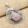 Rough Rose Quartz Gemstone Jewelry Handmade 925 Sterling Silver Adorable Pendant For Love