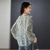 SOFSIL Women's Printed Silk Lantern Sleeve Blouse