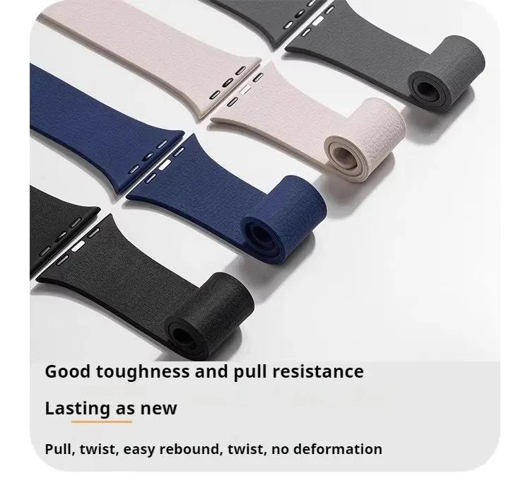 Silicone magnetic strap without buckle, suitable for Apple Watch series 1-9, SE / 10, 38-40-41-42mm