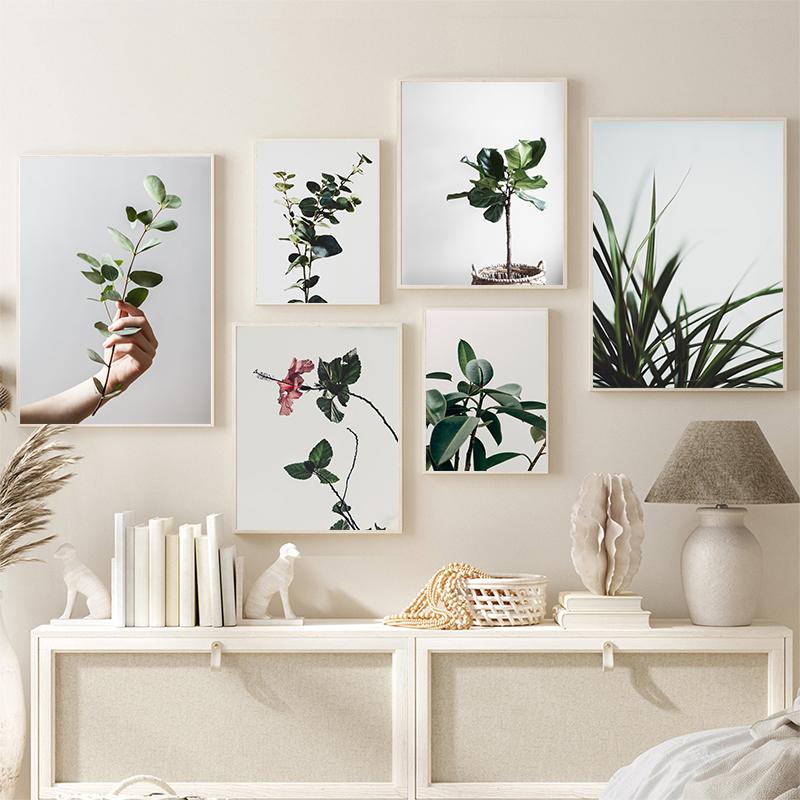 Yeşil Yaprak Bitki Manzara Resimleri Saksı Bitkileri Çiçek Sabah Güneş Tuval Sanat Baskılar Posteri Duvar Resimleri Odası Dekor Için