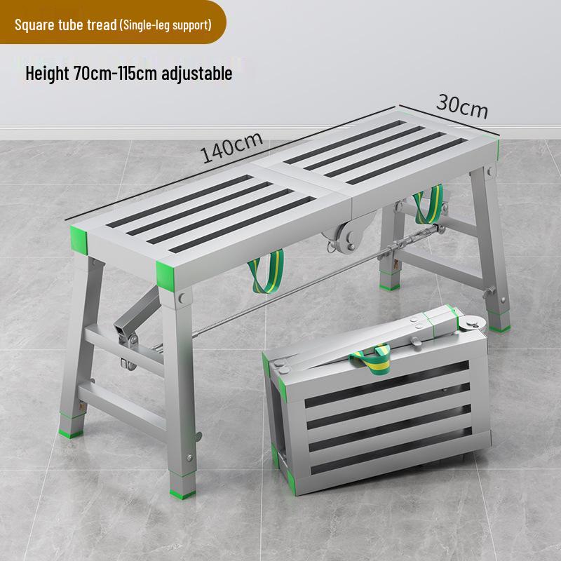 Folding Heightened Trestle Ladder and Putty Scraper for Construction