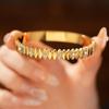 Gold Layered Zircon Buckle Stainless Steel Bracelet – Chic, Versatile Luxury Jewelry for Women