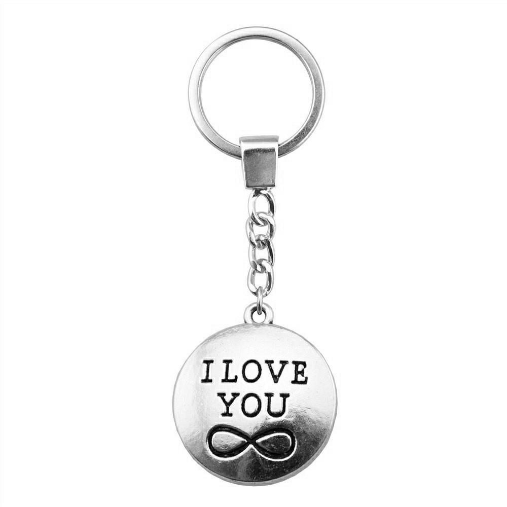 OM Symbol Letter Keychain Tags Yoga Themed Charm Key Holder 30mm Ring