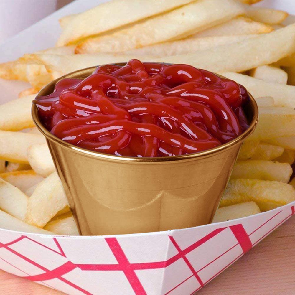 Versatile 12 Pcs 2.7 Oz Stainless Steel Sauce Cups For Dipping & Condiments 304 Stainless Steel Tortilla Sauce Cup 12pcs