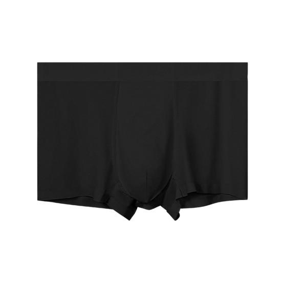 Men Boxer Underwear Mid-rise Elastic Waistband Solid Color Shorts Briefs Solid Color Ice Silk Summer Panties Daily Wear