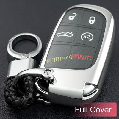 Car Key Chain Ring Fob Case Cover For Jeep Grand Cherokee Renegade Compass Dodge Charger Challenger Durango Journey Fiat