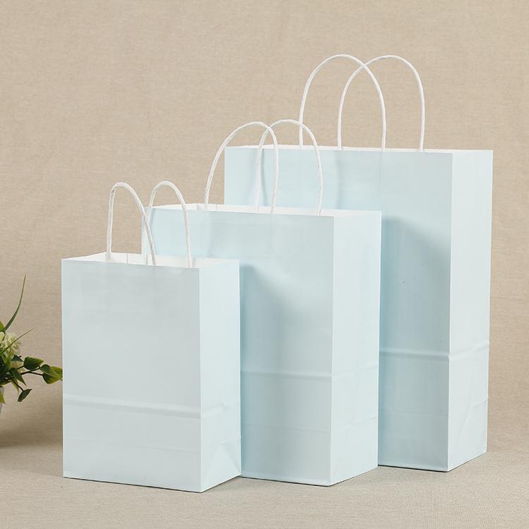Spot Multi-color Kraft Paper Bag with Handles for Advertising, Gift Packaging, and Shopping, with Custom Printed Logo