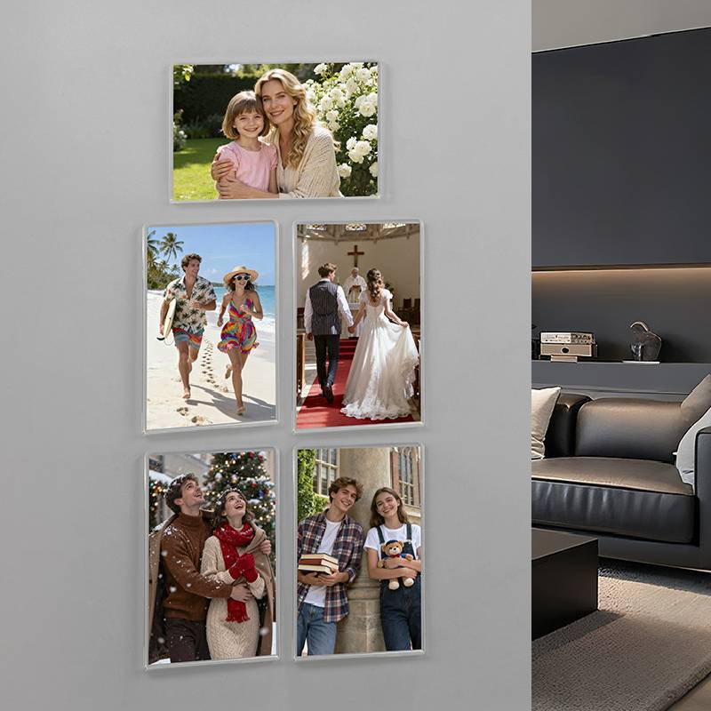Acrylic Photo Frame Magnetic Refrigerator Magnet With Diy Photo Wall For Home Decor
