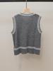 High-End Damen Herbst Retro Farbblock Ärmellose Strickweste