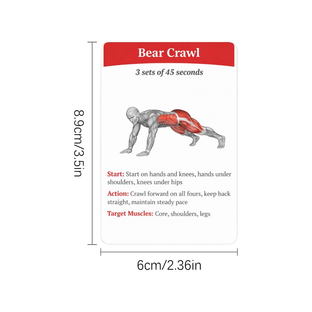

Workout Cards Deck 36 Pieces High-Definition Portable Cards Training Exercises Guide for Women Men Beginners Home Gym Outdoor красный