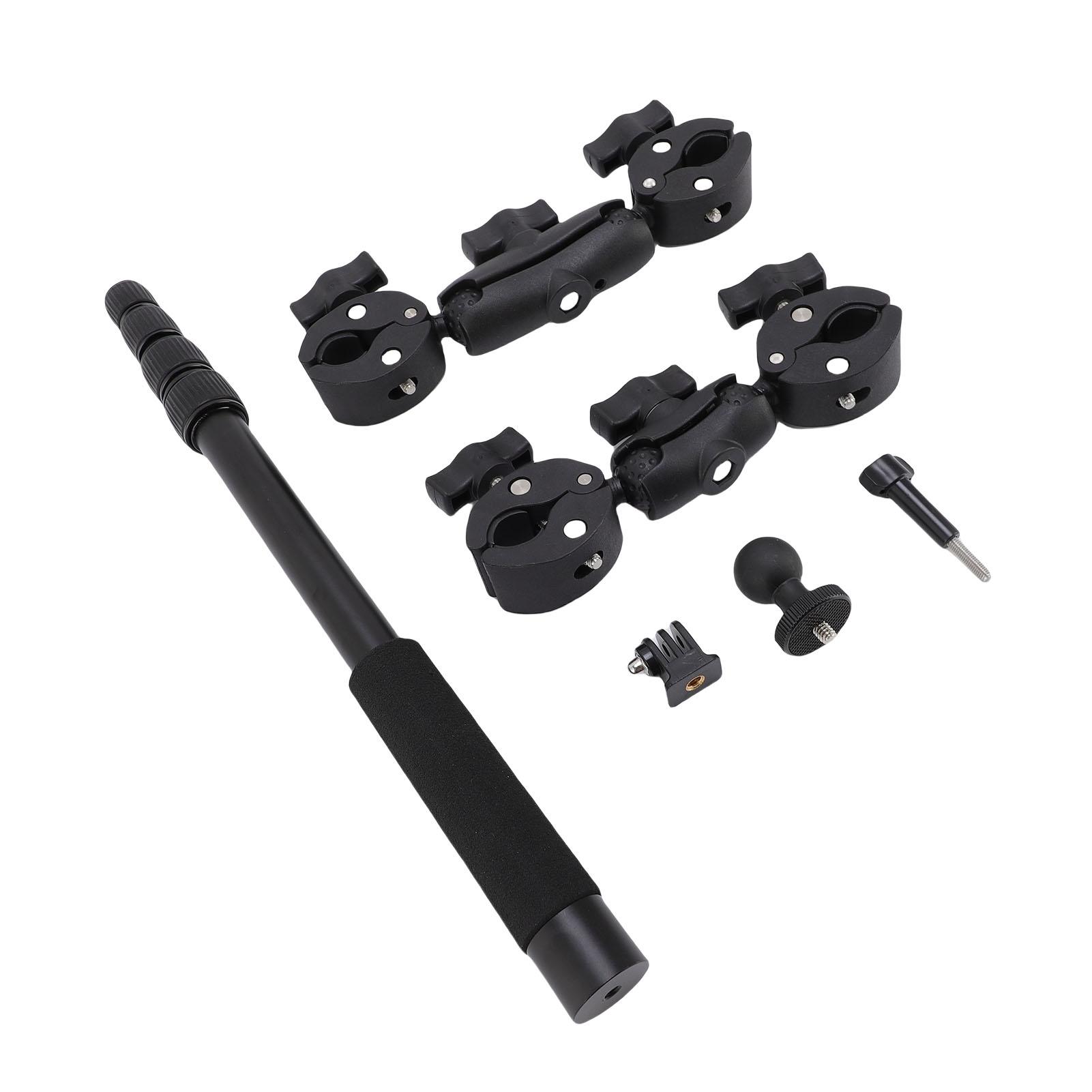 

Motorcycle Camera Mount Kit Fit for Insta360 X5 Action Camera 4.9FT Double Clamp Handlebar Selfie Stick Extension Pole