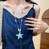 Dopamine Bead Starfish Shell Necklace Bohemian Summer Clavicle Chain Starfish Choker  Vacation