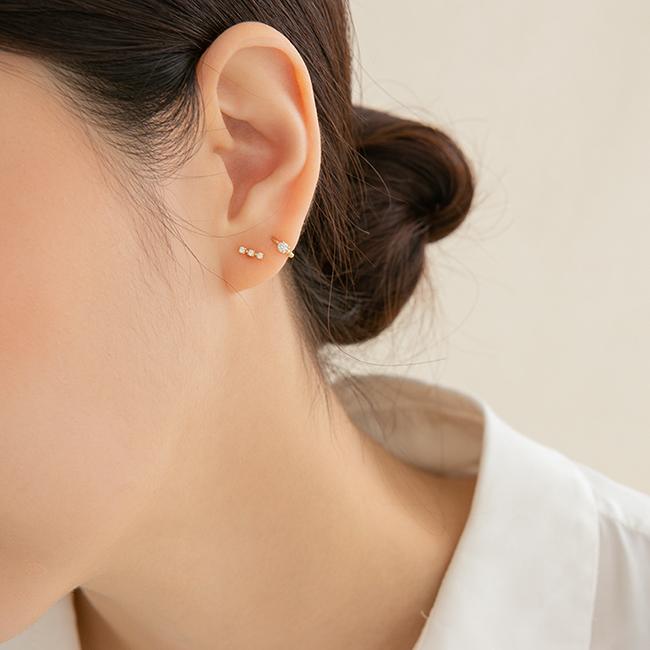Lunne 14K Triple Q Bar Piercing (14K Gold) (Bar Thickness 1Mm) #Pib13