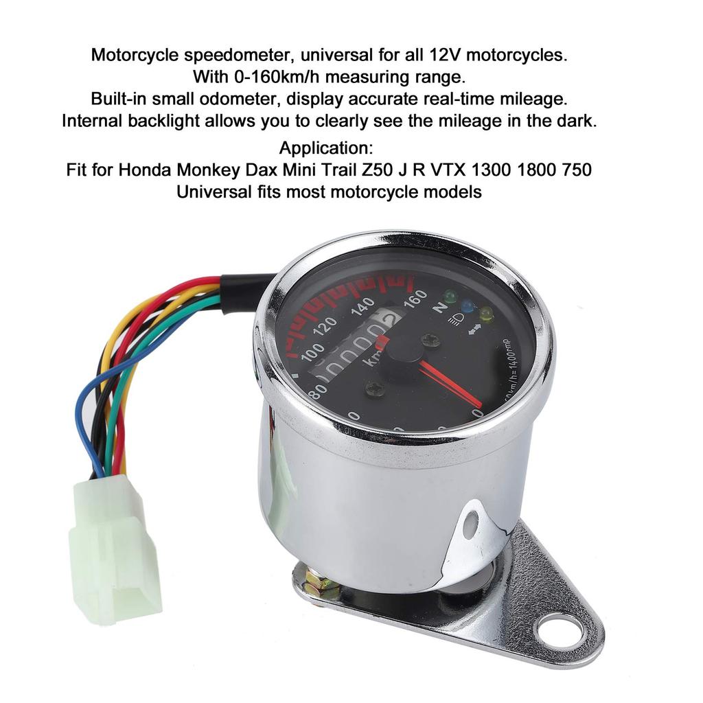 Universal Motorcycle Speedometer Odometer Backlit Honda Monkey Ducks Mini Trail Z50 J R VTX 1300 1800 750