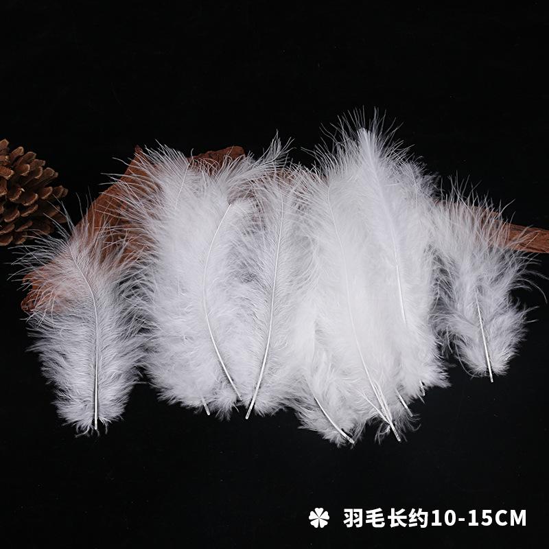 50Pcsdiy Color Feather Full Fleece Turkey Feather Clothing Antique Headdress Pet Toy Handicraft Decoration