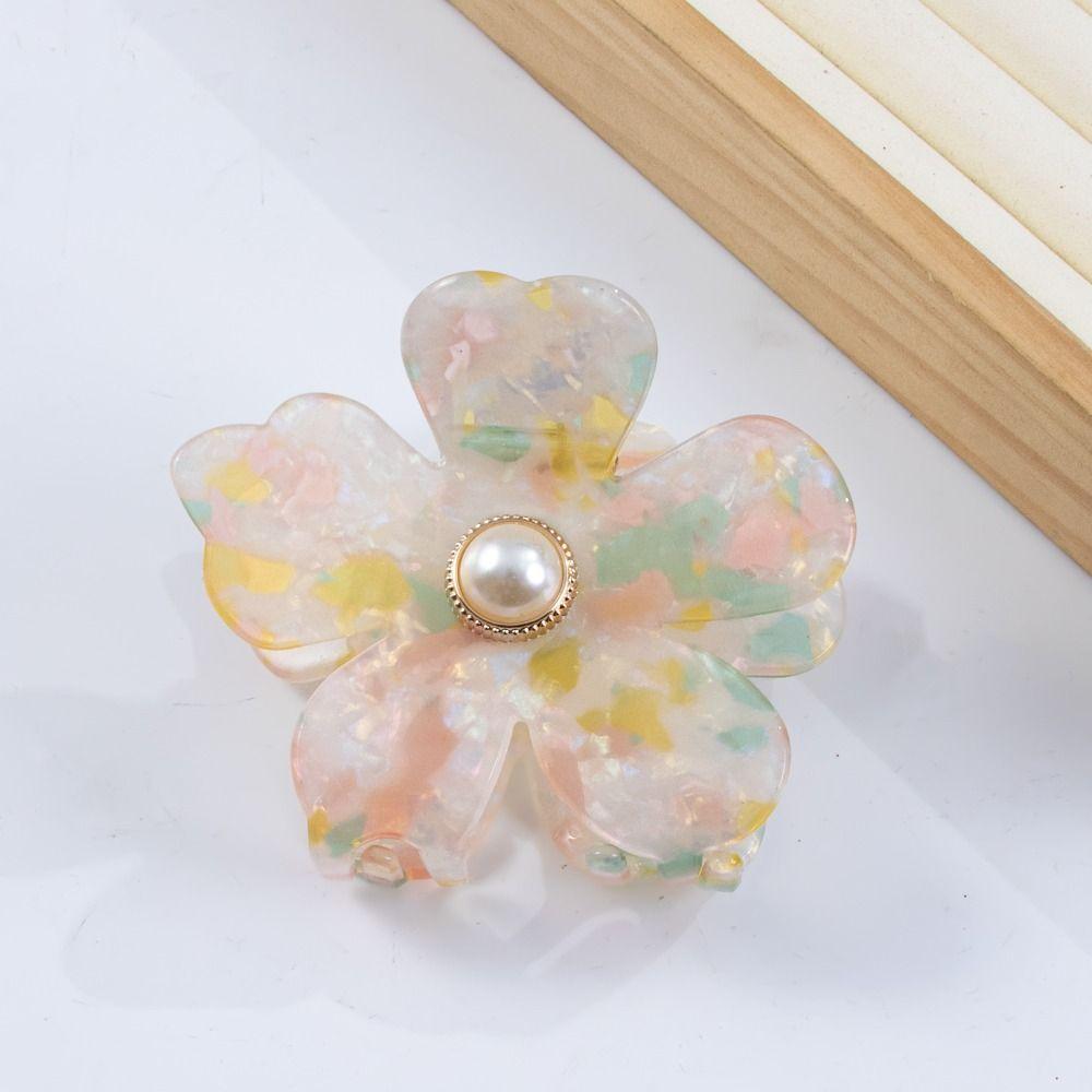 Vintage Flower Hair Claw Elegant Floral Hair Clip Hairpin Pearl Crab Clip  Summer
