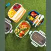 Portable Sealed Leak Proof Bento Lunch Box Double Layer Microwave Safe Kids Food Container with Cutlery Kitchen Accessories