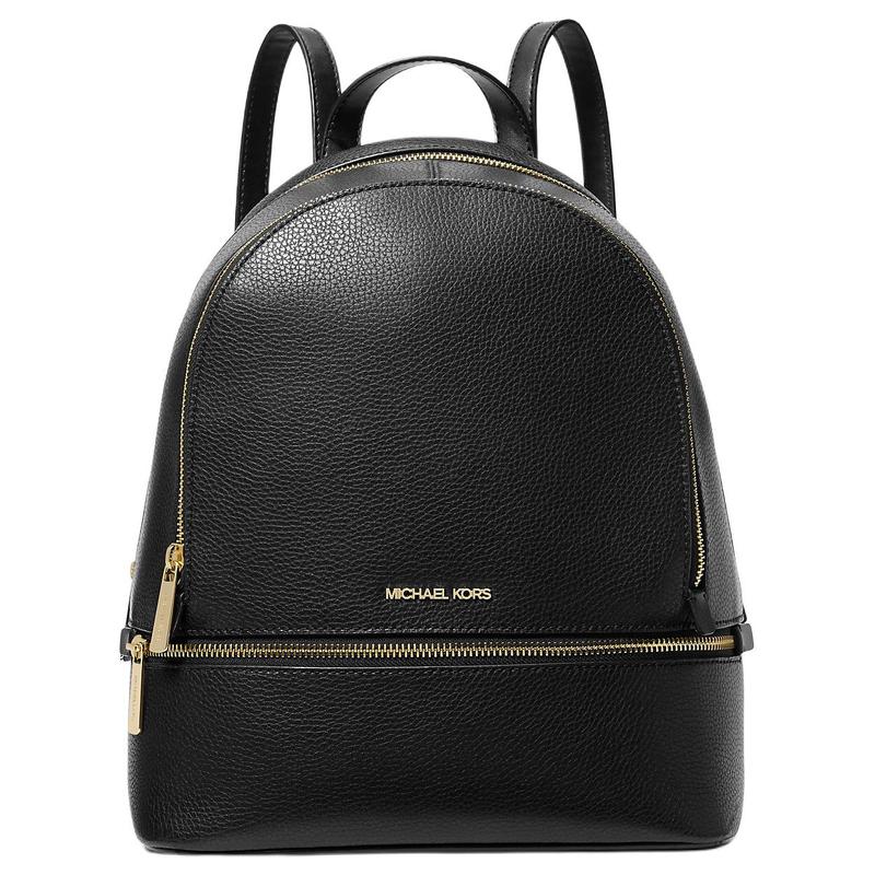 MICHAEL KORS Rhea Letter Logo Leather Backpack Medium Women s Black чёрный
