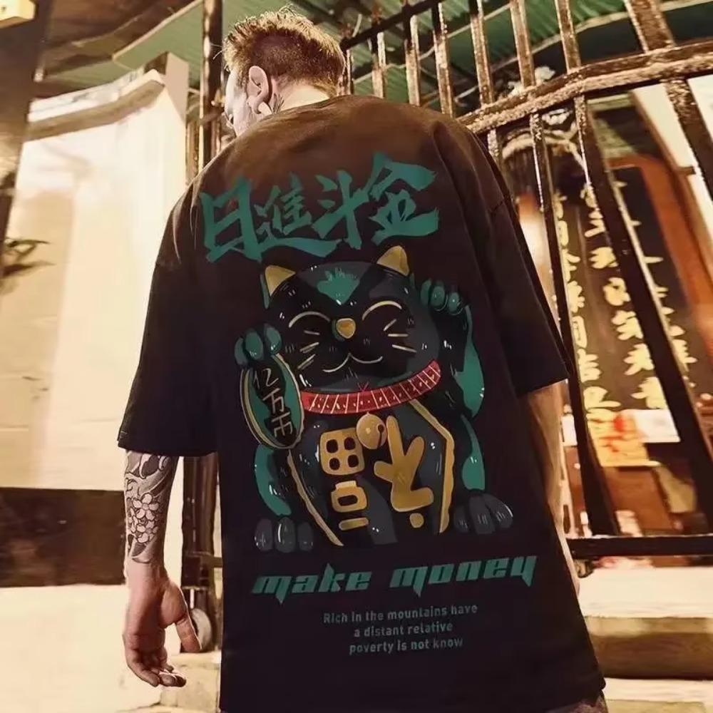 Summer New Casual Loose T-shirt Short Sleeved Men's Fashion Loose Printing Large 8XL Hip Hop Couple Wear Half Sleeve Cotton Top