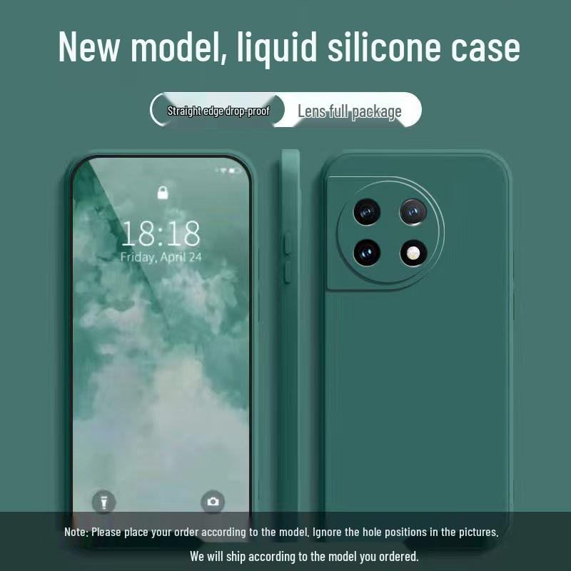 OnePlus 11 Liquid Silicone Case - Full Coverage, Drop Protection, Solid Color, Skin-Friendly, High-End Style.