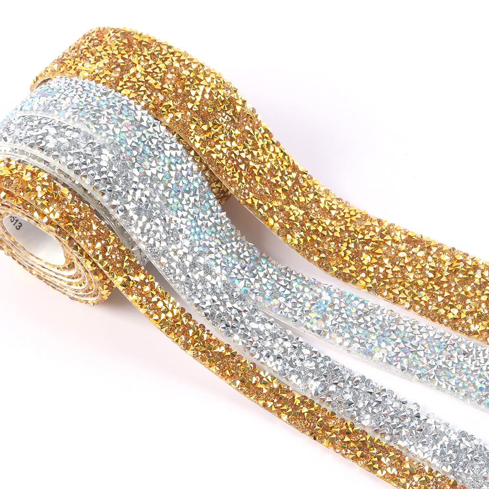 10mm Resin Rhinestone Ribbon Self Adhesive Diamond Ribbon Crystal Roll Glitter Resin Diamond Belt Bling For DIY Art Craft