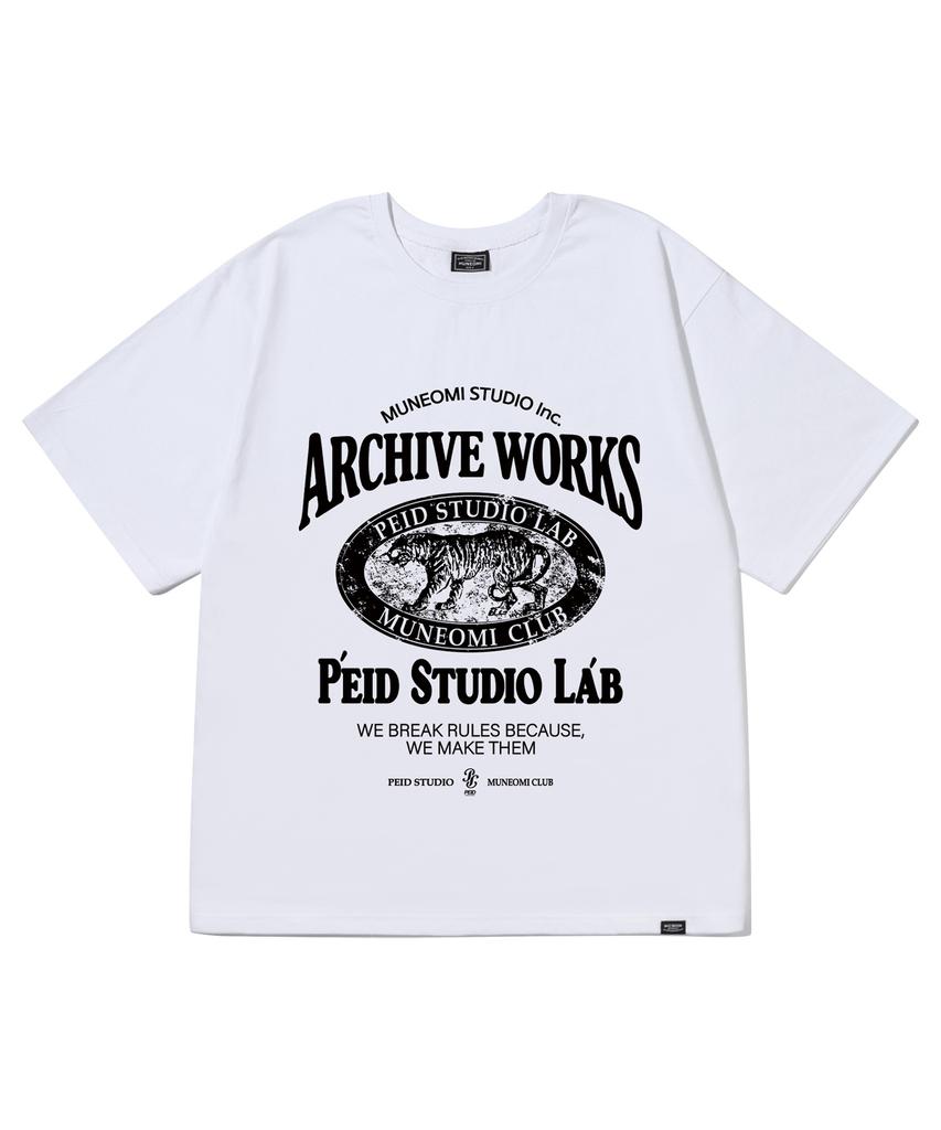 Peideu Pd Tigerworks White Short Sleeve T-Shirt