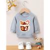 European Sizes Christmas Dreamy and Sweet Printed Pattern, Skin Friendly and Durable for 0-3 Year Old  Kids.   Versatile Thin  Round Neck Hoodie